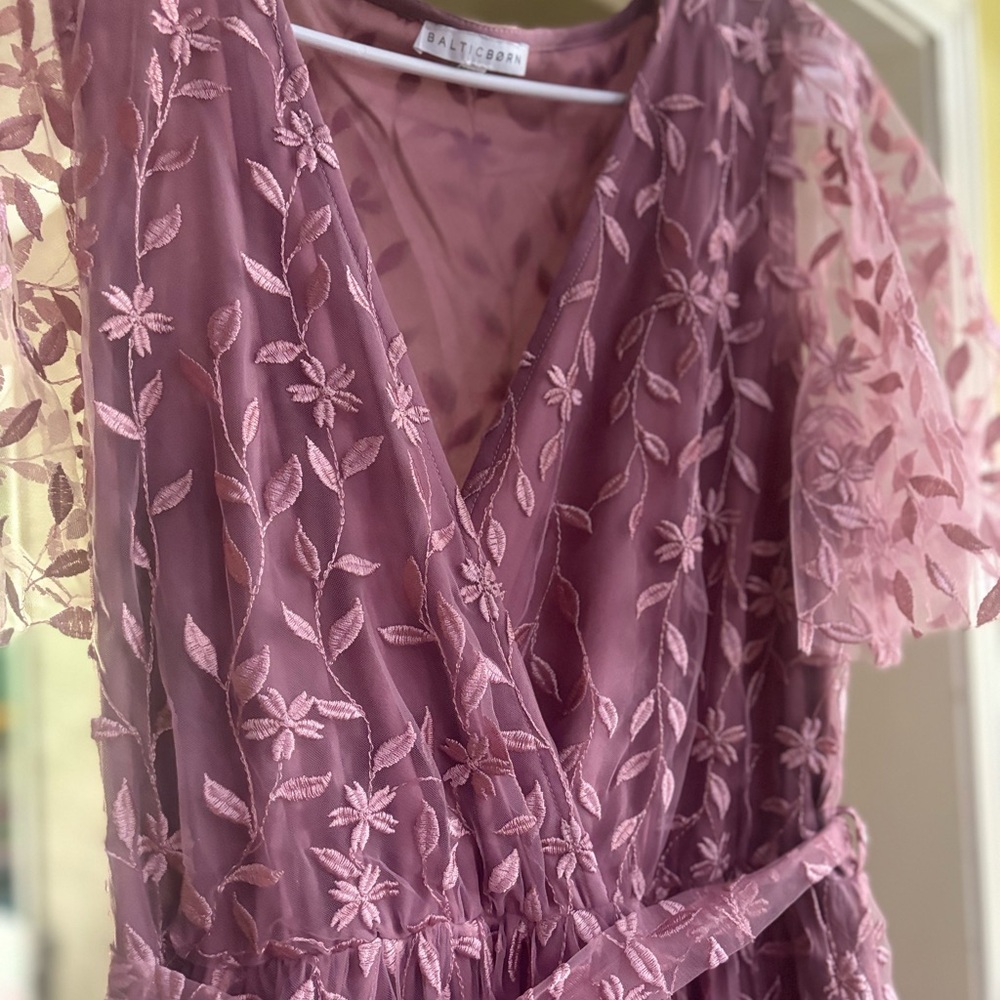 Baltic Born Marseille Embossed Dress in Lavender